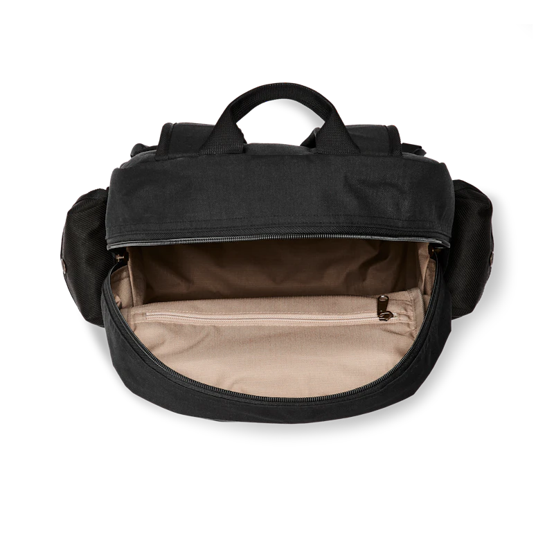 Top view of backpack with main pocket open