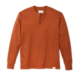 Waffle Knit Henley in Rust