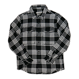 Outerknown Cloud Weave Shirt in Pitch Black Blake Plaid