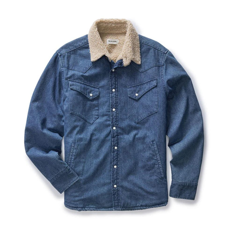 Western Shirt Jacket in Washed Indigo
