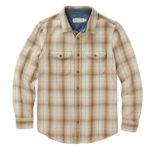 Blanket Shirt in Oatmeal Culver Herringbone Plaid