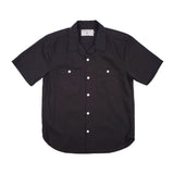 obsidion black short sleeve button up heavy weight dayton