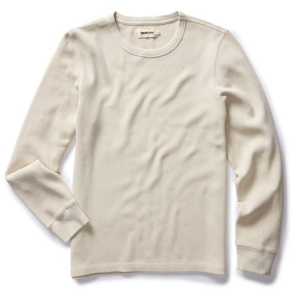 Organic Cotton Thermal Crew in Vintage White