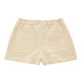 Women's Ecru Drizzle Waffle Shorts