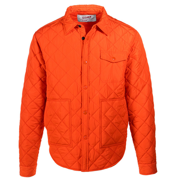 Down-filled Quilted Shirt Jacket | Orange
